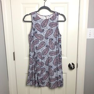 Old Navy Casual Swing Dress w/ Blue & Red Paisley